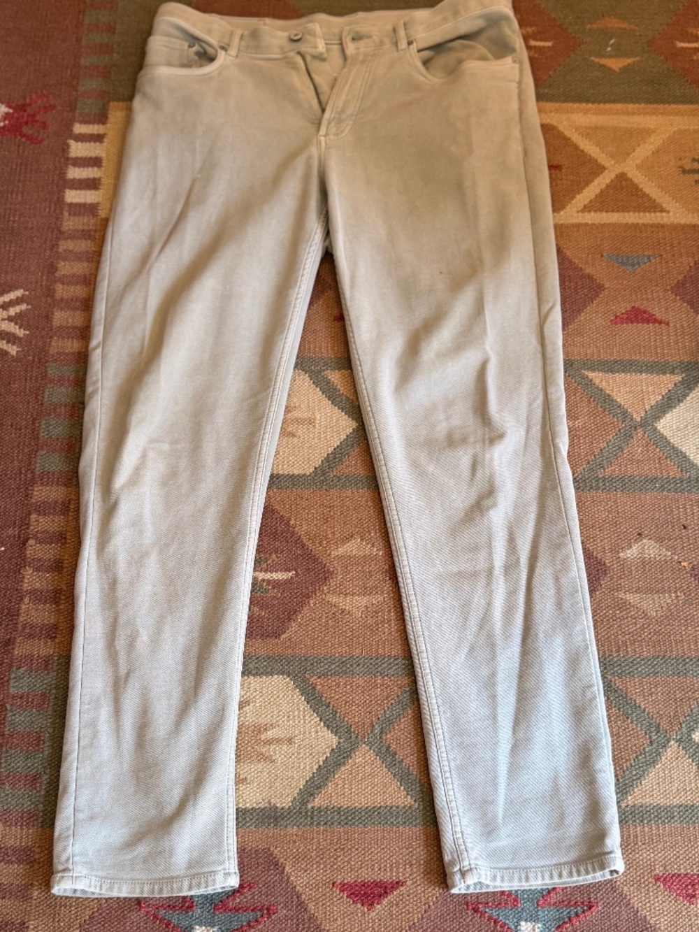 Faherty Stretch Terry 5-Pocket Pant Men’s 32 Sage/Olive Garment-Dyed Slim Straig